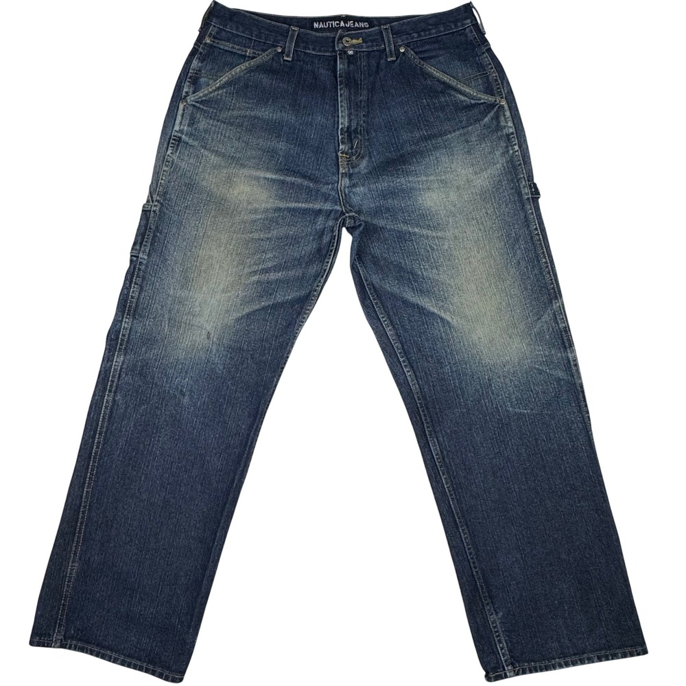 Nautica Carpenter Jeans‎ Mens 38x32 (fits 36x31) Relaxed Workwear Distressed Y2K